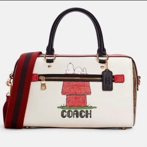 Coach X Peanuts Snoopy Rowan Satchel Purse